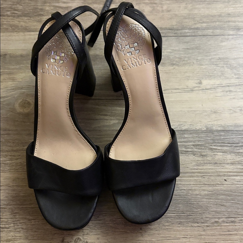 Vince Camuto Platform Heels, Ankle cross strap, Black